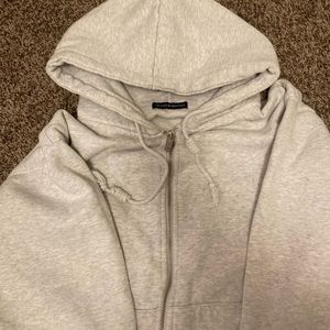 brandy melville grey christy hoodie zip up
